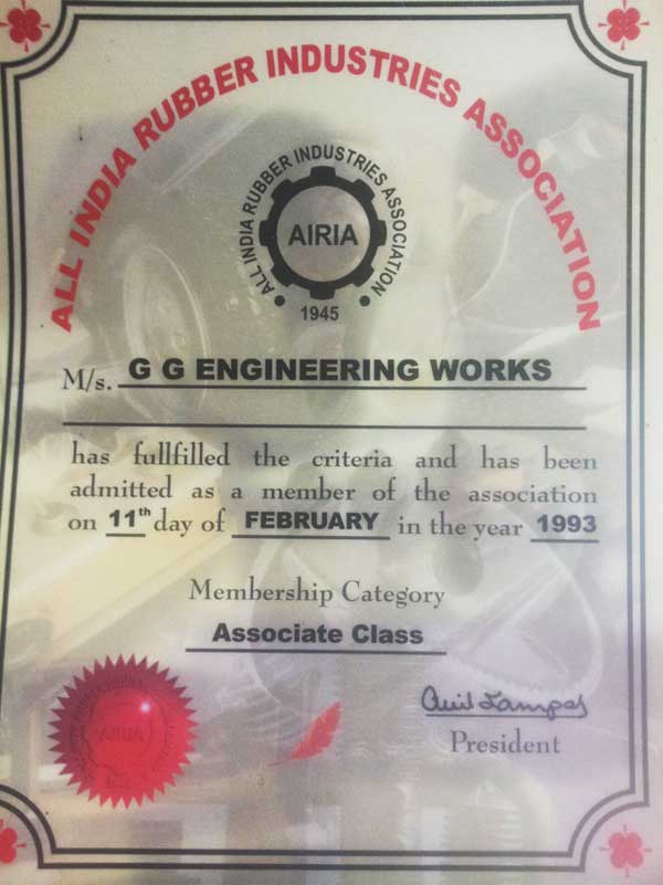 G G Engineering Works, Member of All India Rubber Industries Association